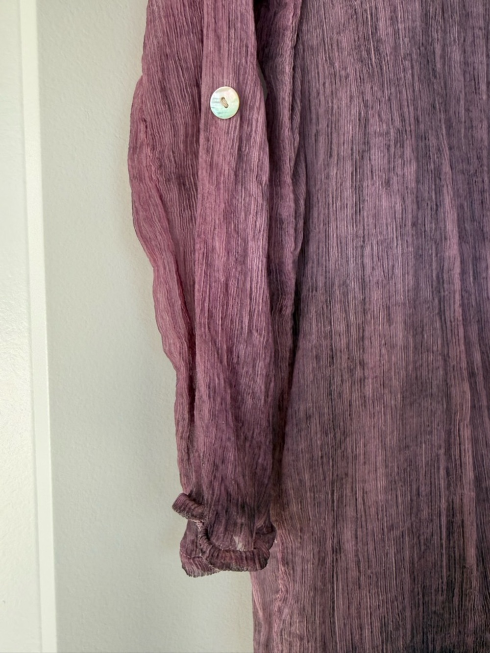 Womens Lace-Trim Plum Long Sleeve Tunic Top - Picture 9 of 9